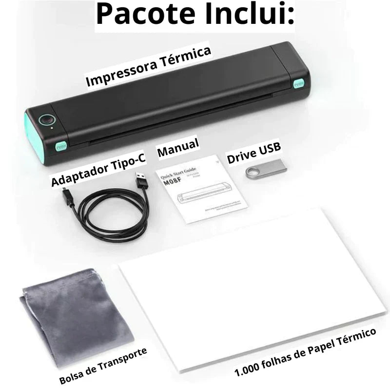 BluPrinter™ - Impressora Portátil + (Refil de Papel e Brinde Surpresa)