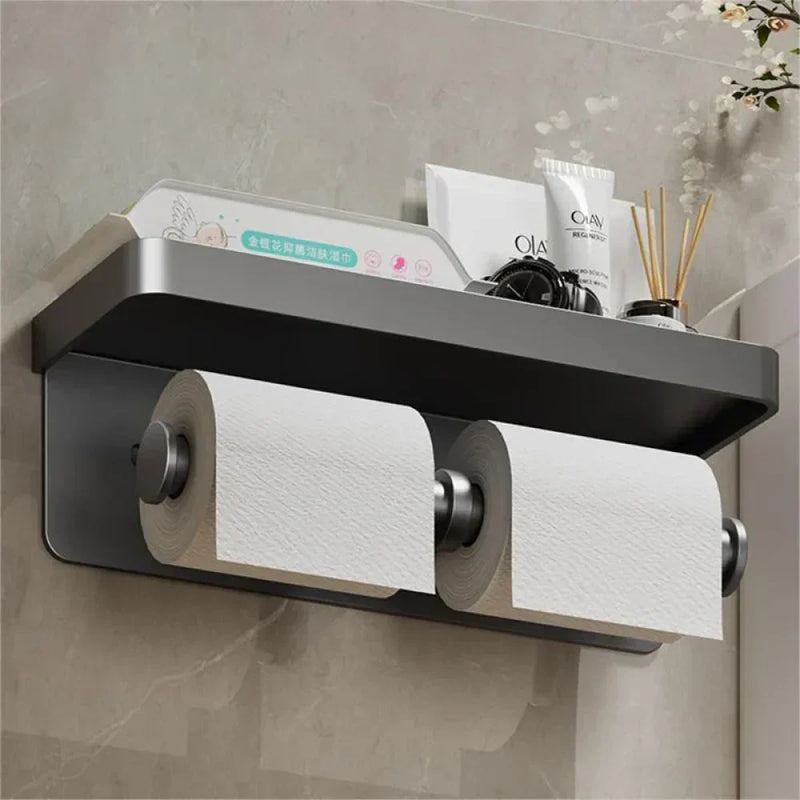Suporte de Papel Higiênico com Apoio de Celular.
