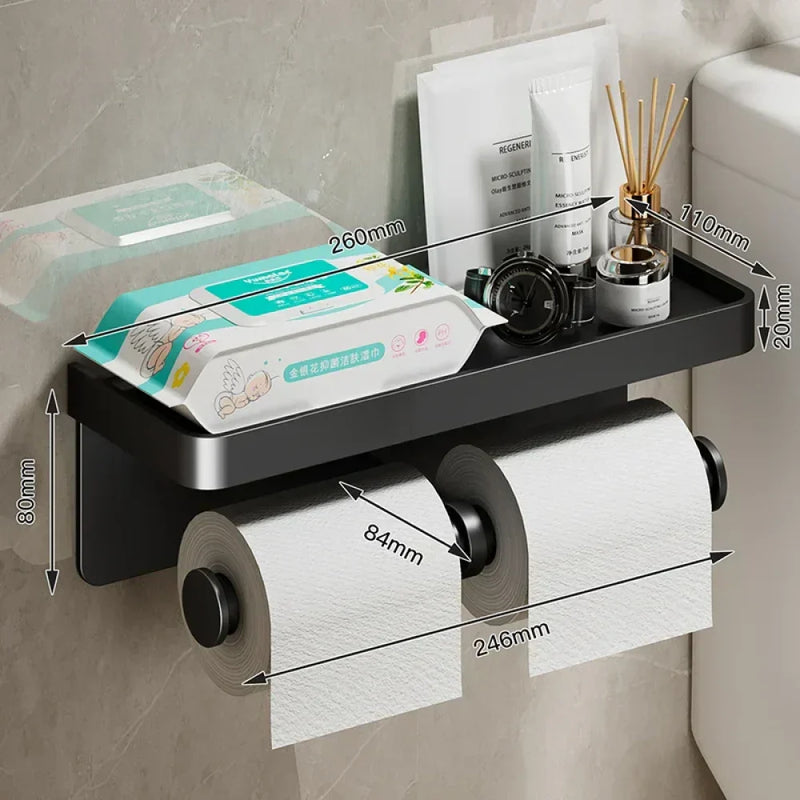 Suporte de Papel Higiênico com Apoio de Celular.