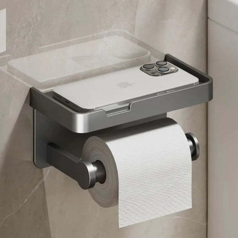 Suporte de Papel Higiênico com Apoio de Celular.