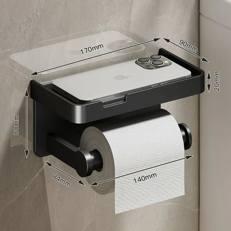 Suporte de Papel Higiênico com Apoio de Celular.
